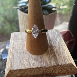 IP Gold Stainless Steel AAA Grade CZ Ring With Ion Plating